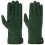 Milled Wool Gloves with Leather by Roeckl dark green