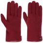 Milled Wool Gloves with Leather by Roeckl bordeaux