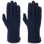 Milled Wool Gloves with Leather by Roeckl blue