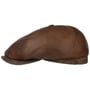 Brooklin Leather Flat Cap by Stetson brown