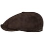 Hatteras Goat Suede Flat Cap by Stetson dark brown