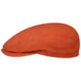 Belfast Linen Summer Flat Cap by Stetson orange-red