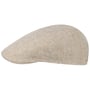 Herringbone Linen Flat Cap by Stetson oatmeal
