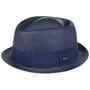 Uni Colour Pork Pie Straw Hat by Lipodo blue