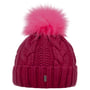 Cable Knit Hat with Cuff by McBURN fuchsia