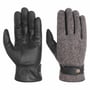 Herringbone Wool Leather Gloves by Stetson black-grey