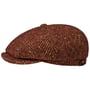 Hatteras Wool Colour Neps Flat Cap by Stetson rust-beige