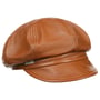 Leather Newsboy Cap by Seeberger cognac