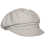 Leather Newsboy Cap by Seeberger light grey