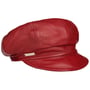 Leather Newsboy Cap by Seeberger red