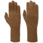 Fine Knit Full-Fingered Gloves by Seeberger light brown