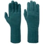 Fine Knit Full-Fingered Gloves by Seeberger petrol blue