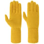 Fine Knit Full-Fingered Gloves by Seeberger mustard