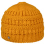 Knit Alpaca Beanie with Ponytail Hole by Lierys mustard