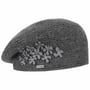 Knit Beret with Flowers and Pearls by McBURN anthracite