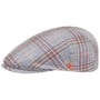 Simon Superior Linen Check Flat Cap by Mayser blue