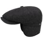Hatteras Classic Ear Flaps Flat Cap by Stetson black-grey