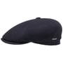 Reid 6 Panel Flat Cap by Stetson navy