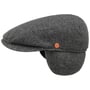 Merlino Zigzag Flat Cap with Ear Flaps by Mayser black