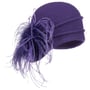 Milled Wool Hat with Feathers by bedacht purple