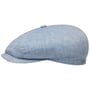 Hatteras Classic Linen Flat Cap by Stetson light blue