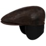 Kent Pigskin Flat Cap with Ear Flaps by Stetson dark brown