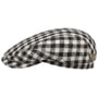 Harris Tweed Twotone Check Flat Cap by Stetson black-white