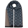 Two Patterns Cotton Scarf by Stetson blue-grey