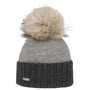 Twotone Cashmere Bobble Hat by Seeberger anthracite