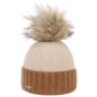 Twotone Cashmere Bobble Hat by Seeberger camel