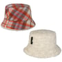 Doriet Check Bucket Reversible Hat by Mayser coral