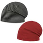 Reversible Long Beanie by Hammaburg grey-red