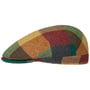 Herringbone Harris Tweed Colour Check Flat Cap green