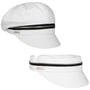 Zip Cotton Newsboy Cap by Seeberger white