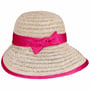 Straw Hat with Sinamay Loop by Seeberger pink
