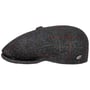 Galvin Windowpane Plaid Flat Cap by Bailey 1922 anthracite