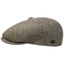Galvin Stripe Herringbone Flat Cap by Bailey 1922 black