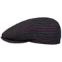 Woolen Stripe Driver Flat Cap by Stetson navy