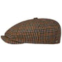8 Panel Houndstooth Flat Cap by Lierys brown