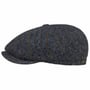 Hatteras Herringbone Stripe Flat Cap by Stetson navy