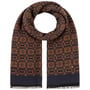 Jaquard Geometrics Cotton Scarf by Stetson navy-brown