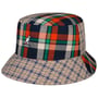 Plaid Mashup Bucket Fishing Hat by Kangol orange