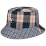 Plaid Mashup Bucket Fishing Hat by Kangol light blue