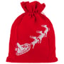 Velvet Gift Bag Sledge 30 cm x 40 cm red