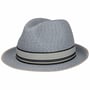 Striped Band Fedora Straw Hat denim