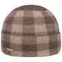 Check Milled Wool Hat with Cuff by Seeberger beige