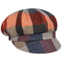 Coloured Herringbone Checks Newsboy Cap by Lierys blue-red