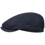 Kelso Driver Linen Flat Cap by Stetson navy