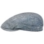 Tweed Herringbone Driver Flat Cap by Stetson blue