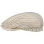 Ledford Driver Linen Flat Cap by Stetson cream white